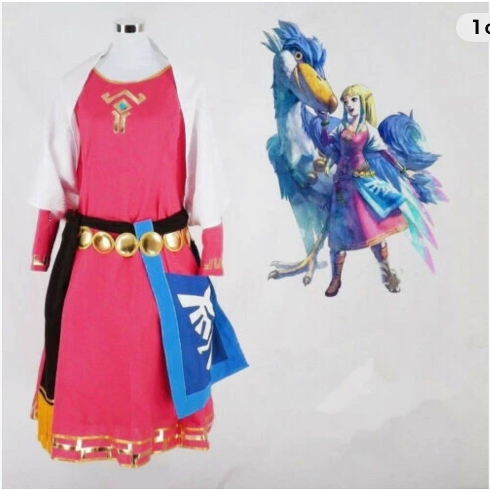 Zelda Adult XS/S Kids Pink and White Costume